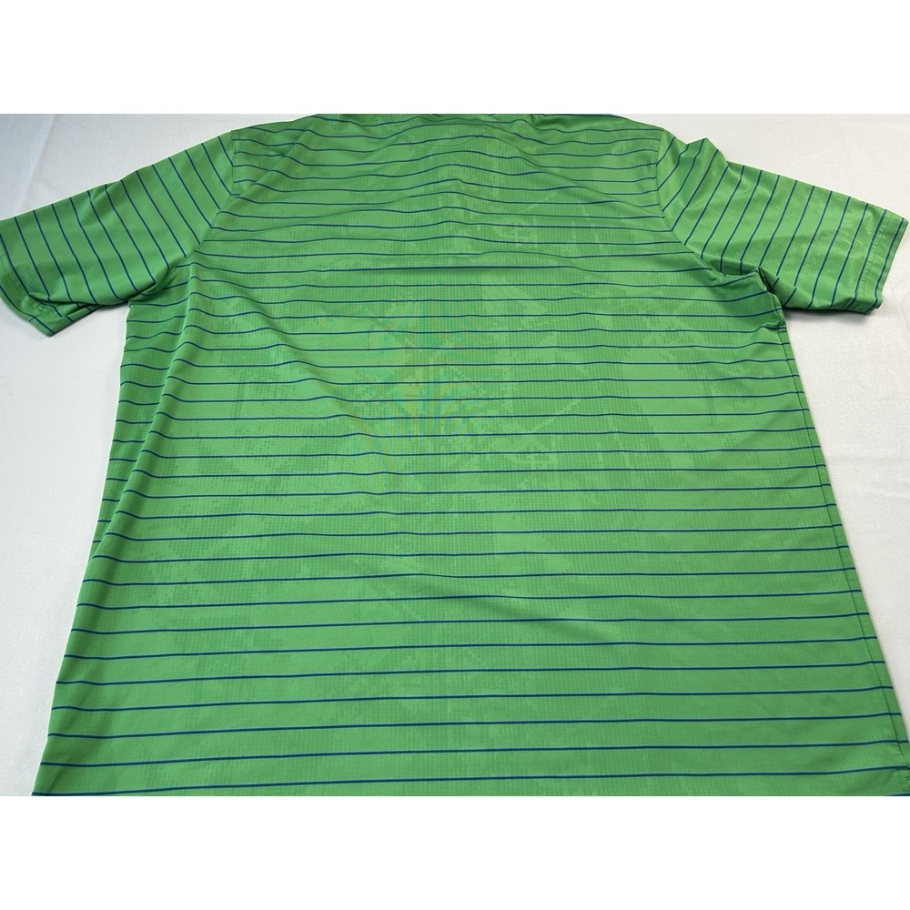 Under Armour Polo Shirt Men's XL Green Blue Striped HeatGear Loose Golf - Picture 14 of 14